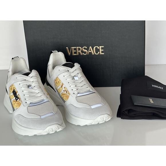 Versace Medusa Men’s White/Black/Gold Sneakers 11 US (44 Eu) 1011942 IT NIB $825 - Picture 16 of 16